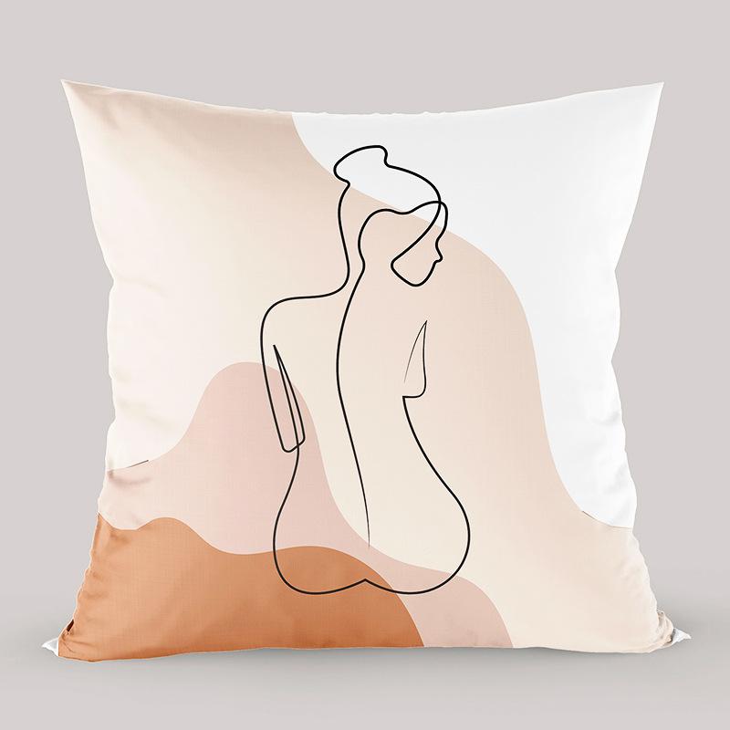 Nordic Light Luxury Wabi-sabi Style Pillow Abstract Color Simple Modern Sofa Cushion Office Bed Pillow