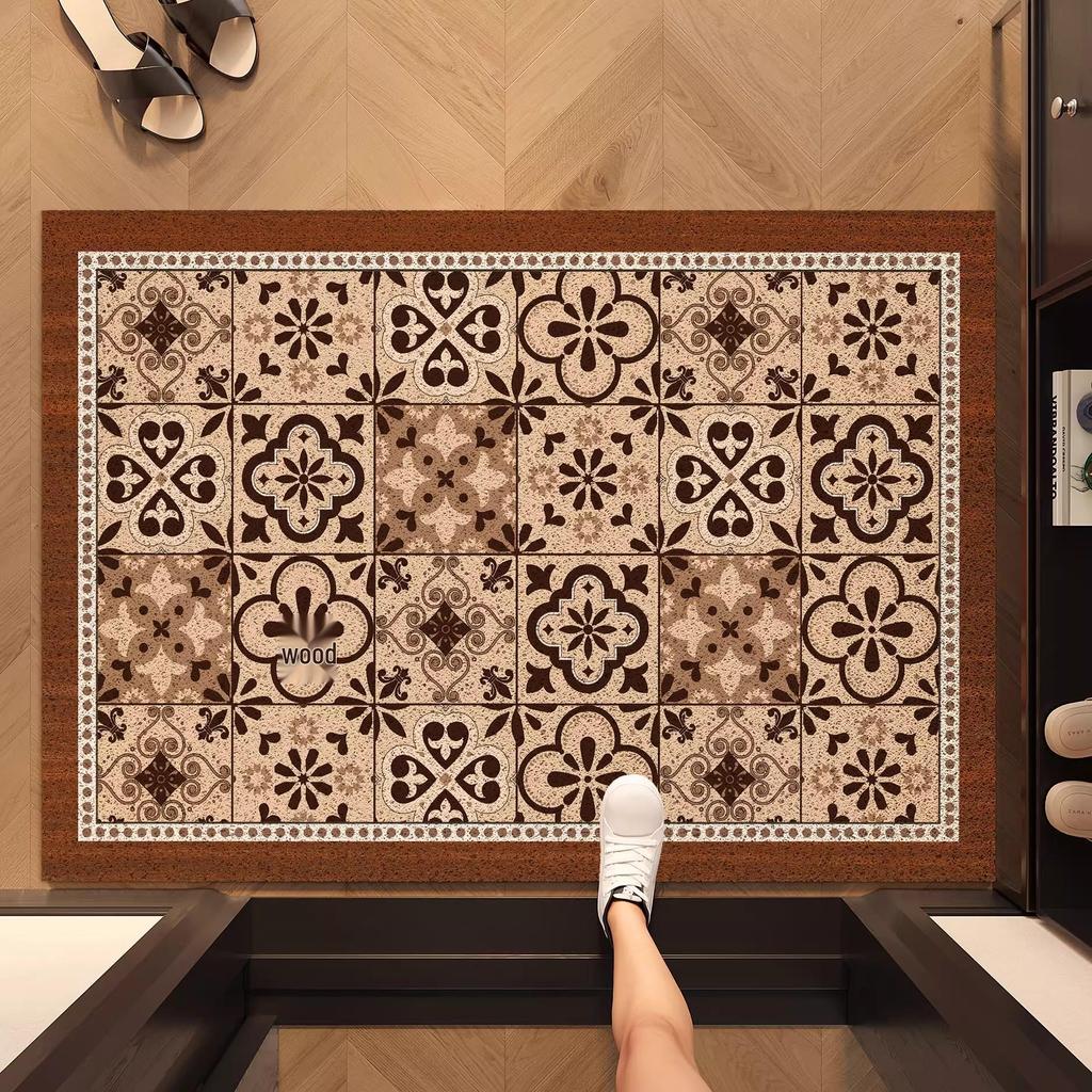 High-End American Style Entrance Door Mat - Silk Loop, Wear-Resistant, Non-Slip, Mud & Dust Removing