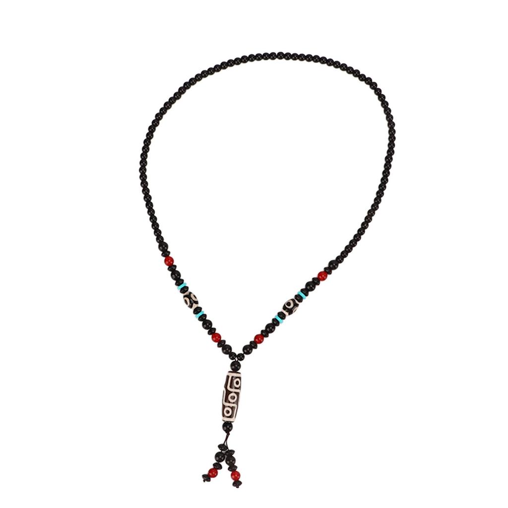 Dzi Eyes Beads Necklace Good Fortune Elegant Design Natural Colors China Tibetan Necklace for Women Men