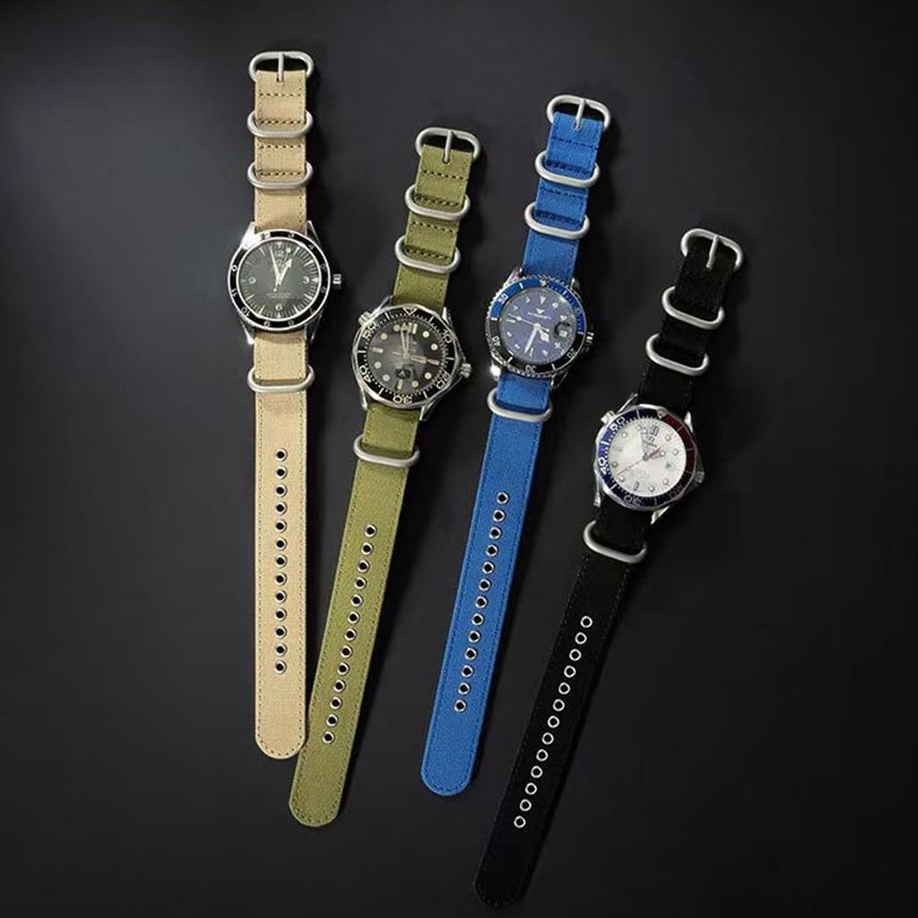 HEYOZURY Thickened Canvas NATO Watch Strap 18mm 20mm 22mm 24mm 26mm Direct from Japan