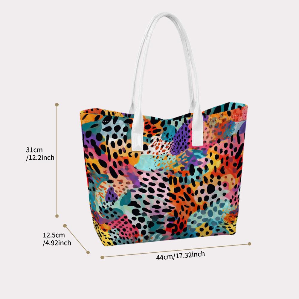 Colorful Leopard Print Tote Bag Fashion Casual Shoulder Bag for Women Daily Use