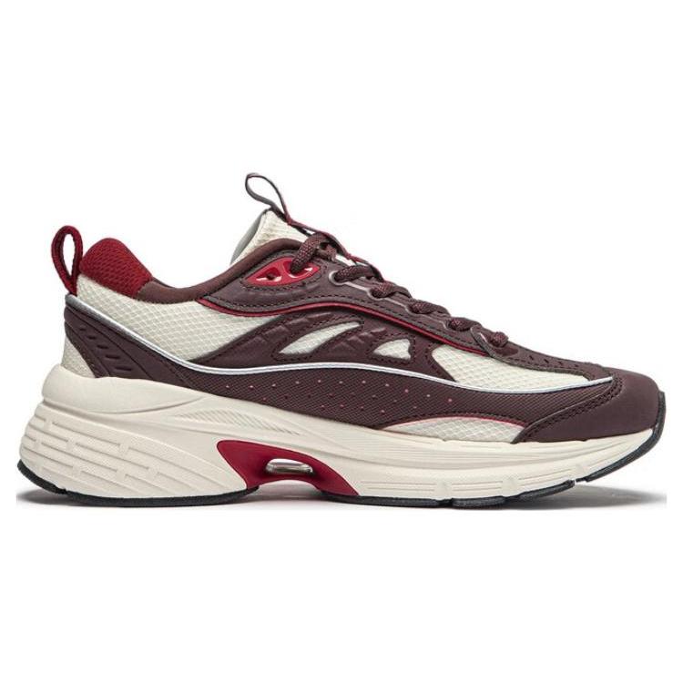 Li Ning Comet LITE Slip Resistant Abrasion Resistant Low Top Casual Shoes Women's Dark Red AGCT504-2