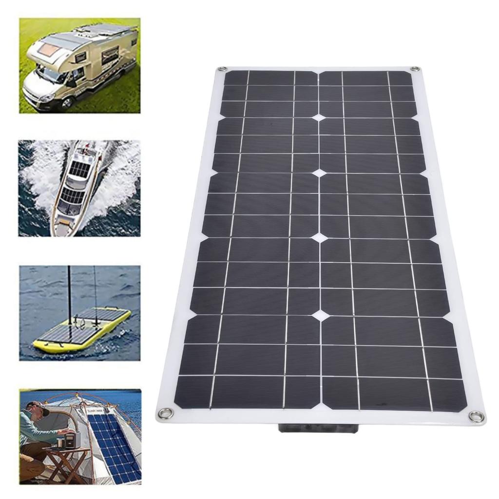 EVTSCAN Portable 50W Solar Panel Solar Charging with Dual Outlet USB Foldable Flexible Monocrystalline Silicon Outdoor Solar Panel Charger - Ports,