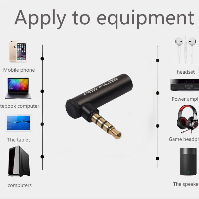 90° 3,5mm Stecker auf Buchse Audioadapter für Kopfhörer & Mikrofone (Apple & Android)