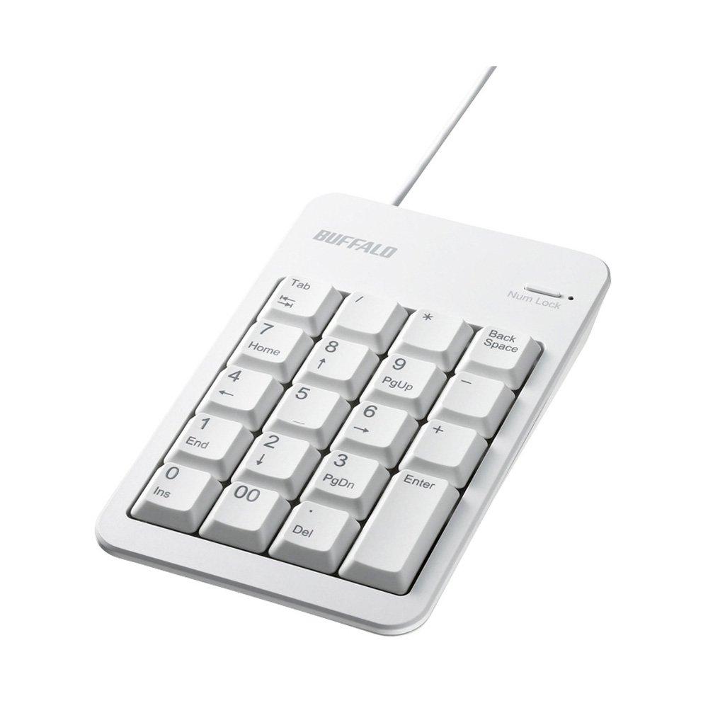 

Buffalo BUFFALO Wired Numeric Keyboard with Tab Keys and USB BSTKH100WH Hub, White, білий