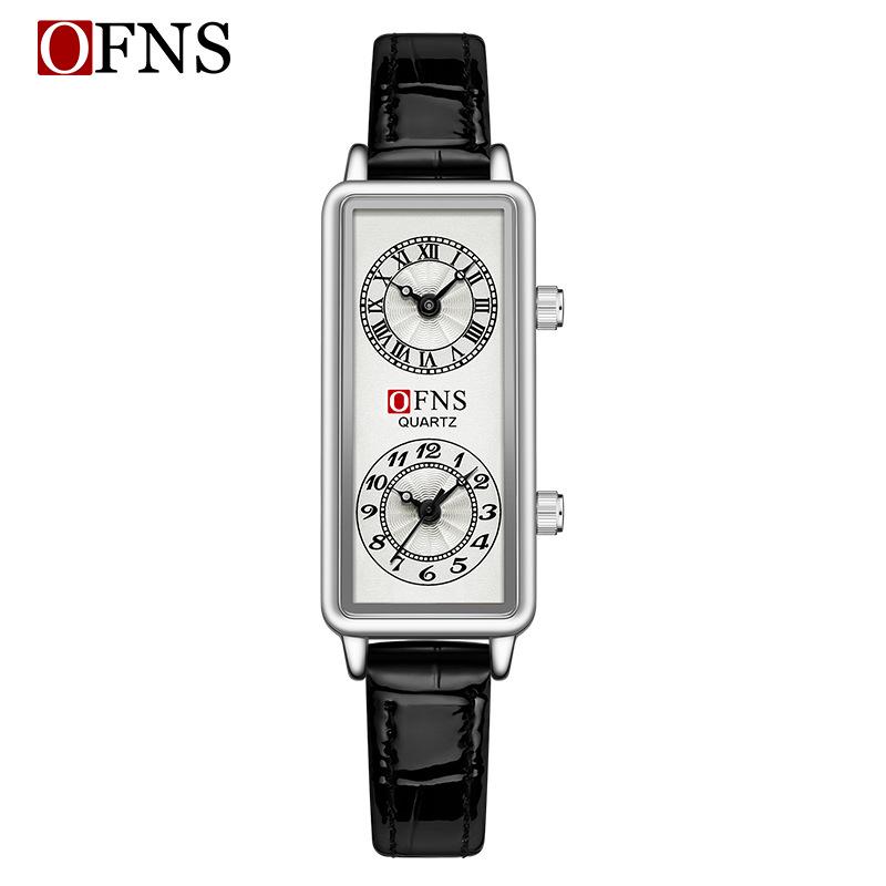 OFNS Women s Retro Waterproof Dual Time Zone Watch with Roman Numerals