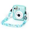Translucent Glitter Instant Camera Case with Cartoon Sticker Adjustable Strap Protective Cover for Fujifilm Instax Mini 13