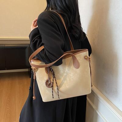 Leisure Work Commuter Bag Women's Large-capacity New Student Versatile Shoulder Shopping Bag Fashionable Tote Bag