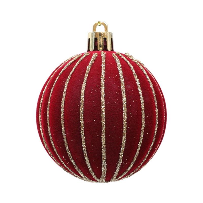 1 Box Flocking Ball Christmas Tree Decorations Multi Color Holiday Ornaments For Festival Home Party Decoration