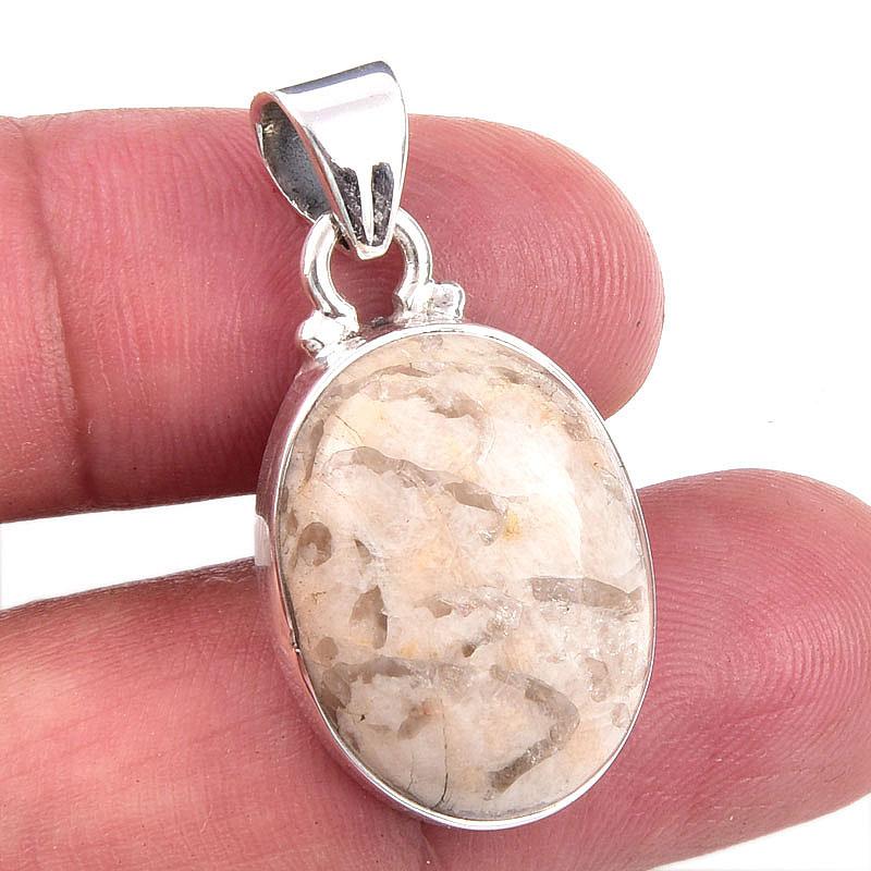 

Natural Jasper Gemstone 925 Solid Sterling Silver Jewelry Pendant 1.25 Z7N37
