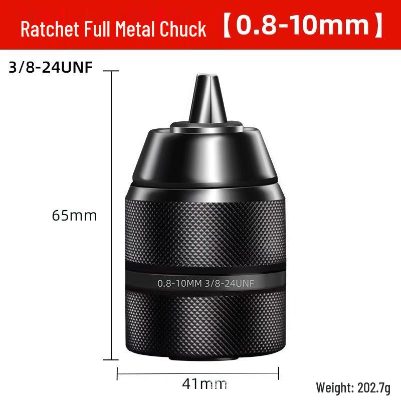 Self-Locking Ratchet Drill Chuck, 10/13mm, with Connecting Rod Accessories