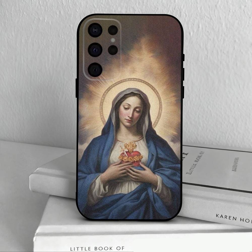 

Virgin De Guadalupe Phone Case For Samsung S25,24,23,22,30,21,10,9,Ultra,Plus,Lite,FE,4,5 G Soft Black Case Samsung S22plus5G