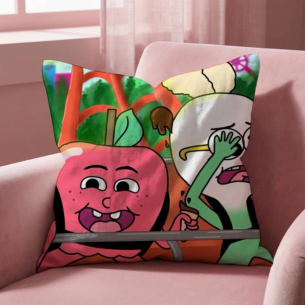 Anime Food A-AppleS And OnionS Cushion Cover Multi-Scene Pillow Cover for Home & Car - Reversible, Soft & Durable for Daily Use