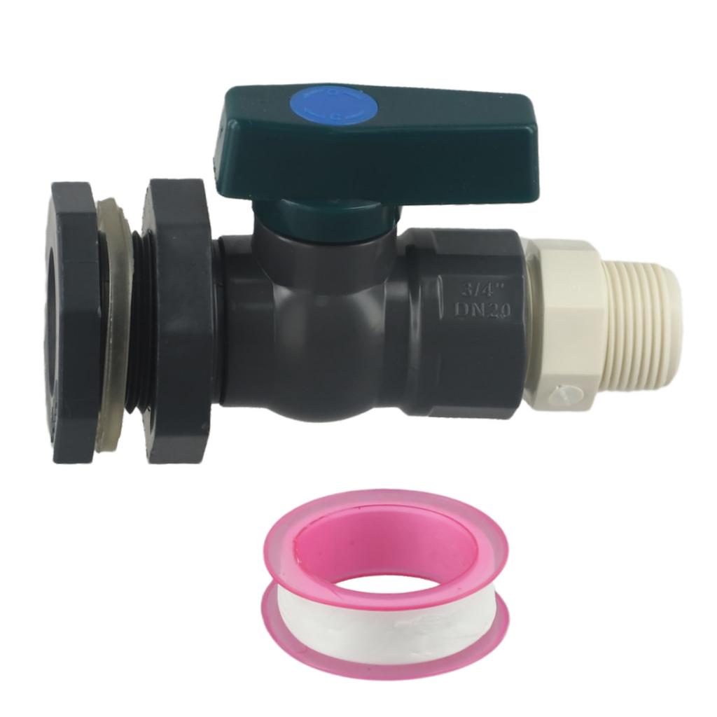 3/4 Inch Tap Bulkhead Screw Connection Valve PVC Rainwater Container Valve