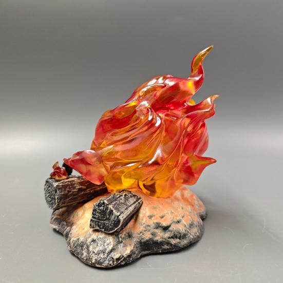 Anime Flame Night Light Collectible Orange Flame Lamp Flickering Flame Effect Bedside Lamp for Bedroom Decor Anime Fans Gift