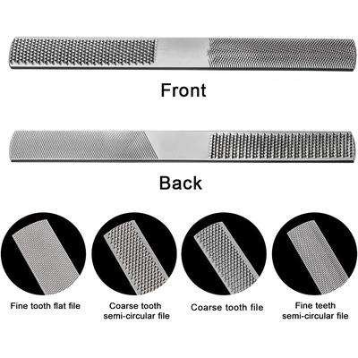 Double-cut Alloy Square Flat Half Round Filling Needle Woodworking 1pc 4 IN 1 Wood Carving Files Rasp Wooden Rotating Burrs File