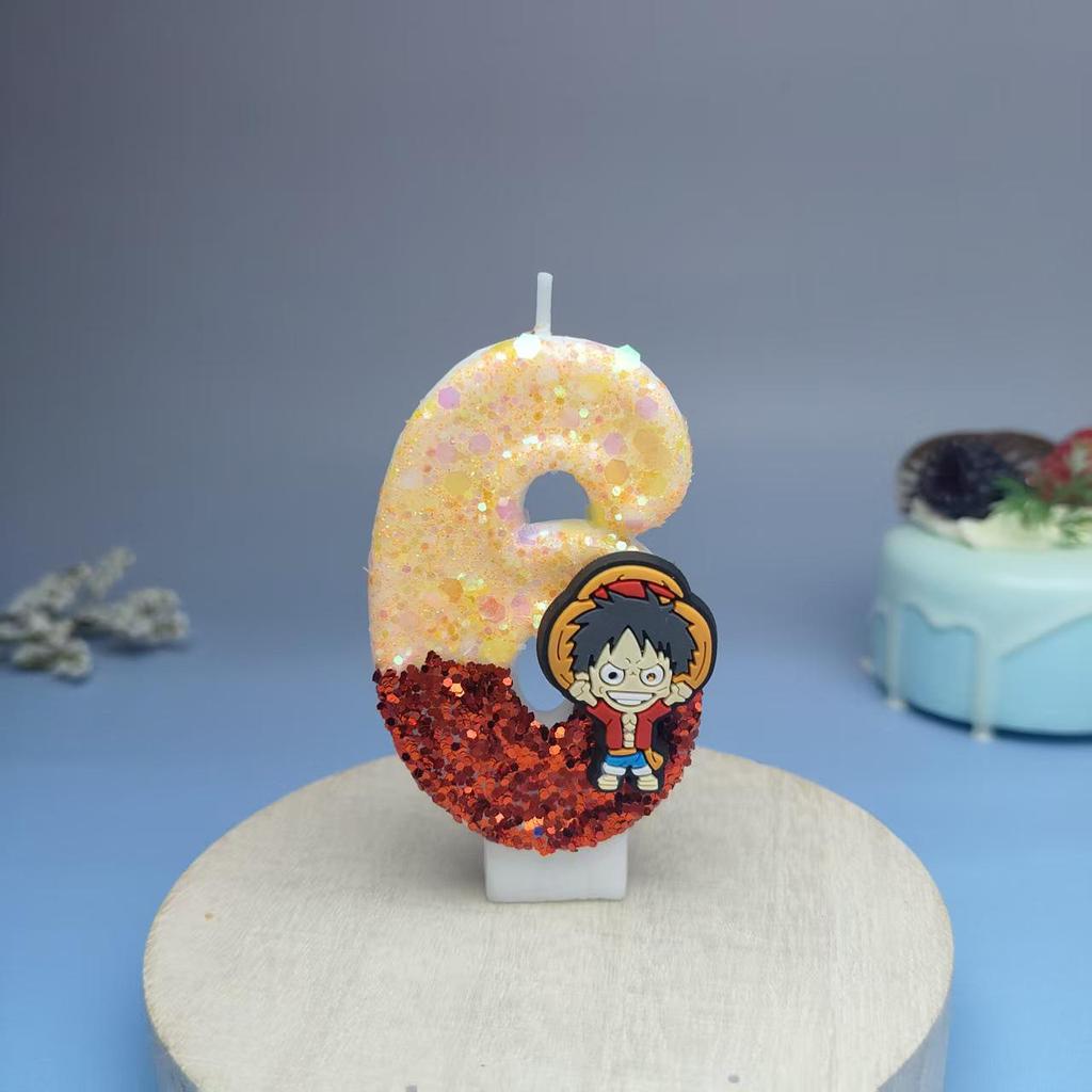 Cartoon Birthday Number Cake Candles - Handmade Decorations