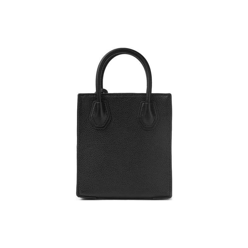 MICHAEL KORS Mercer gold metal charm adjustable shoulder strap cowhide handbag mini women's black extra small
