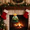 Wool Yarn Crochet Christmas Tree Plush Christmas Hanging Ornament  Festive Decoration
