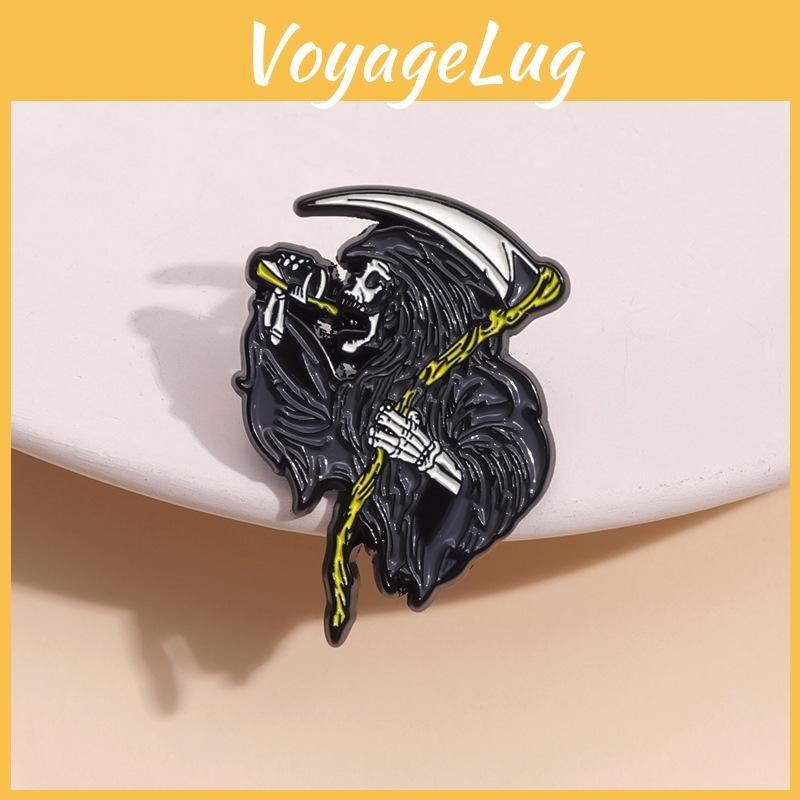 Skull Cartoon Modern Reaper Badge Decorative Brooch For Trendy Halloween 2023 Fashion