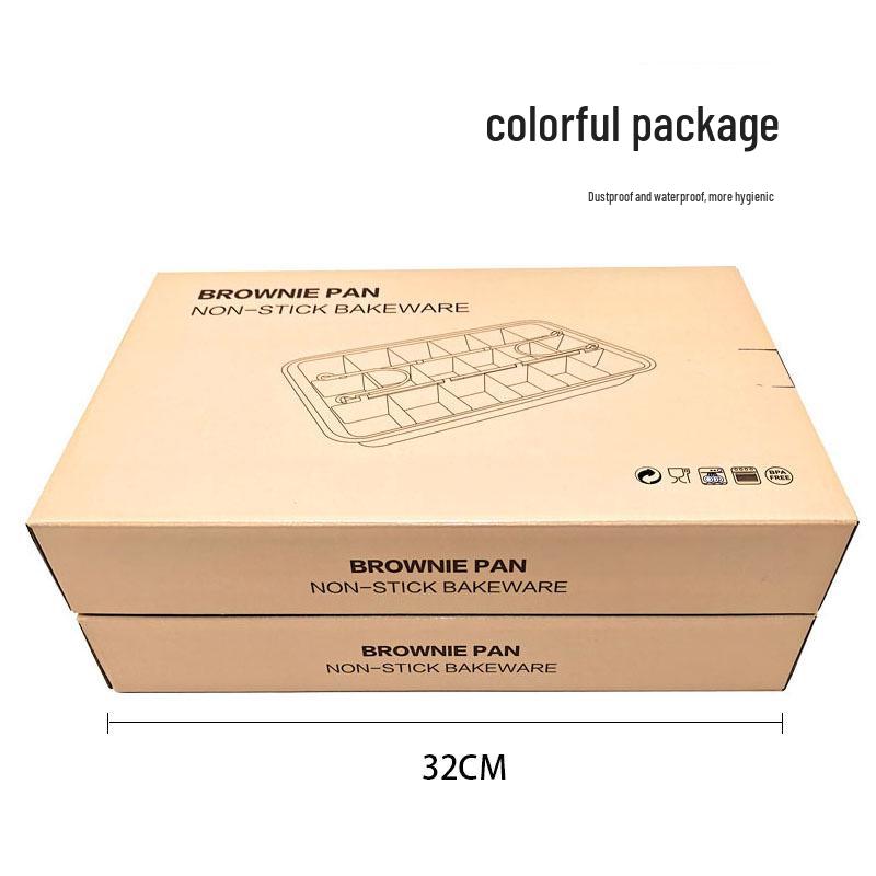 In Stock Non-Stick, Fixed Bottom 18-Cavity Brownie Pan - Square Cake and Bread Baking Mold