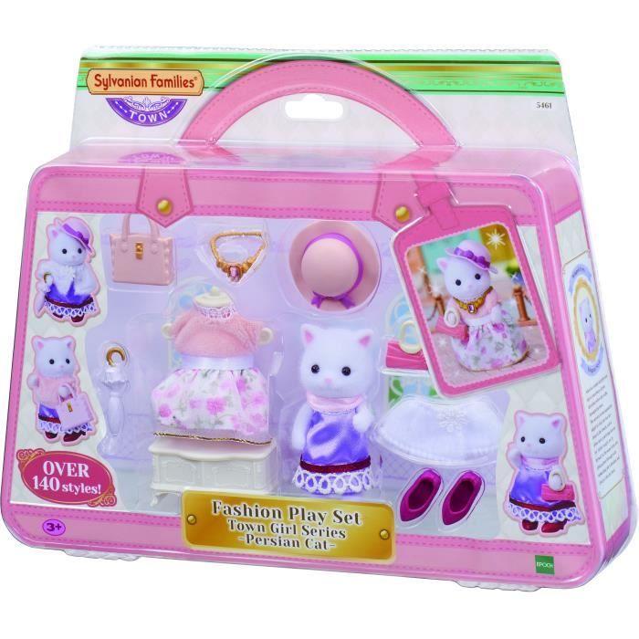 SYLVANIAN FAMILIES - 5461 - La valisette de mode et grande sœur chat persan - Le village