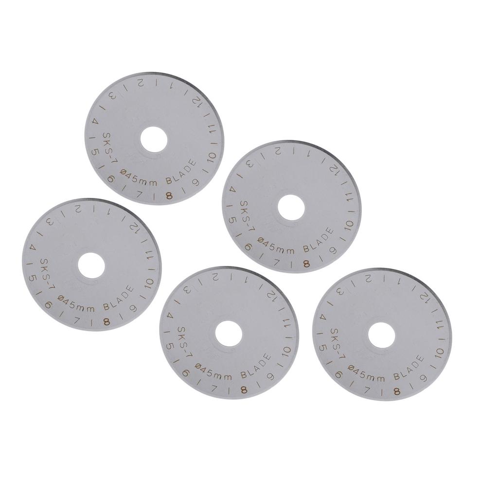 5 Stück 45mm Rollschneiderklinge Legierter Stahl Rollschneider Ersatzklingen für Stoff Leder Pape