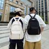 School bag backpack solid color versatile primary and secondary school student bag can be printed college style women's backpack