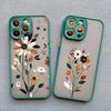 Winter Branches Leaves Flowers Phone Case For iPhone 16 15 14 Plus Pro Max 13 12 Mini 11 Pro Max X XS XR Shockproof Bumper Cover