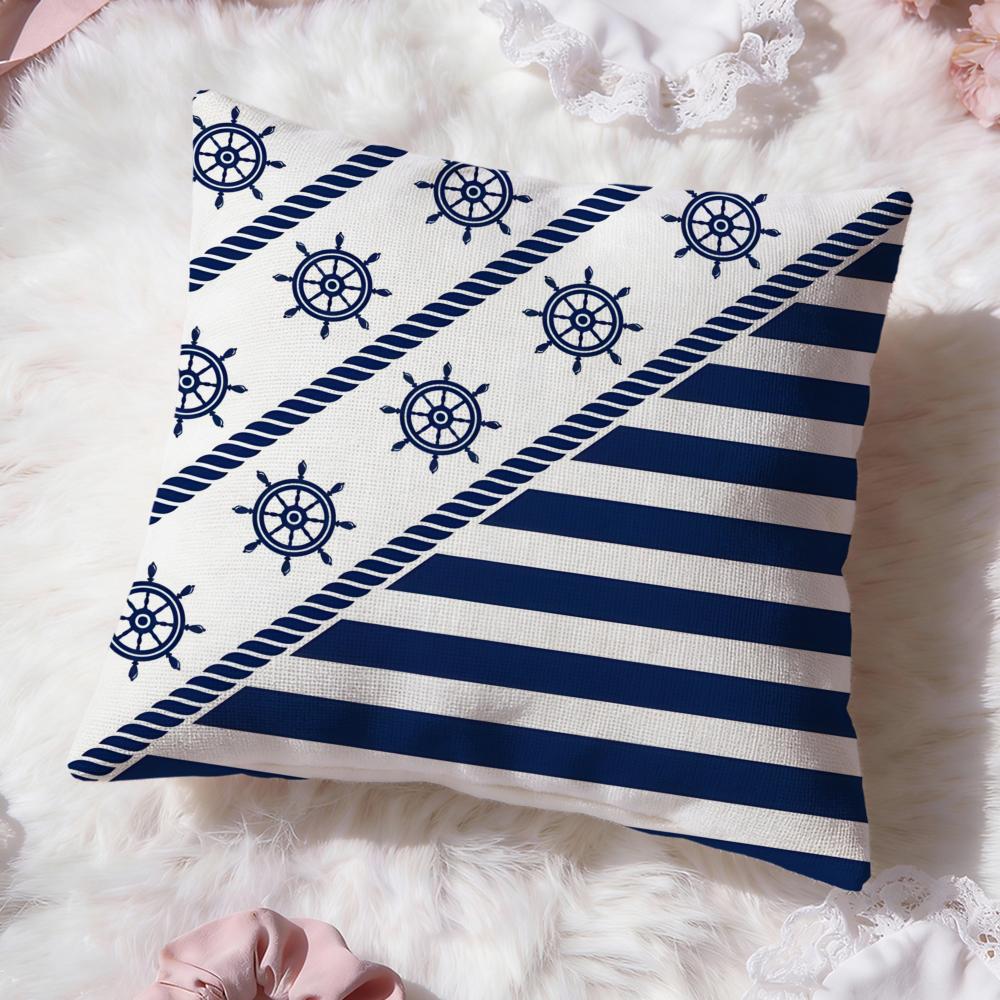O-ocean Sailor Cushion Cover Premium Comfort Reversible Pillow Cove -Two In One Design for Any Room & Car Interior