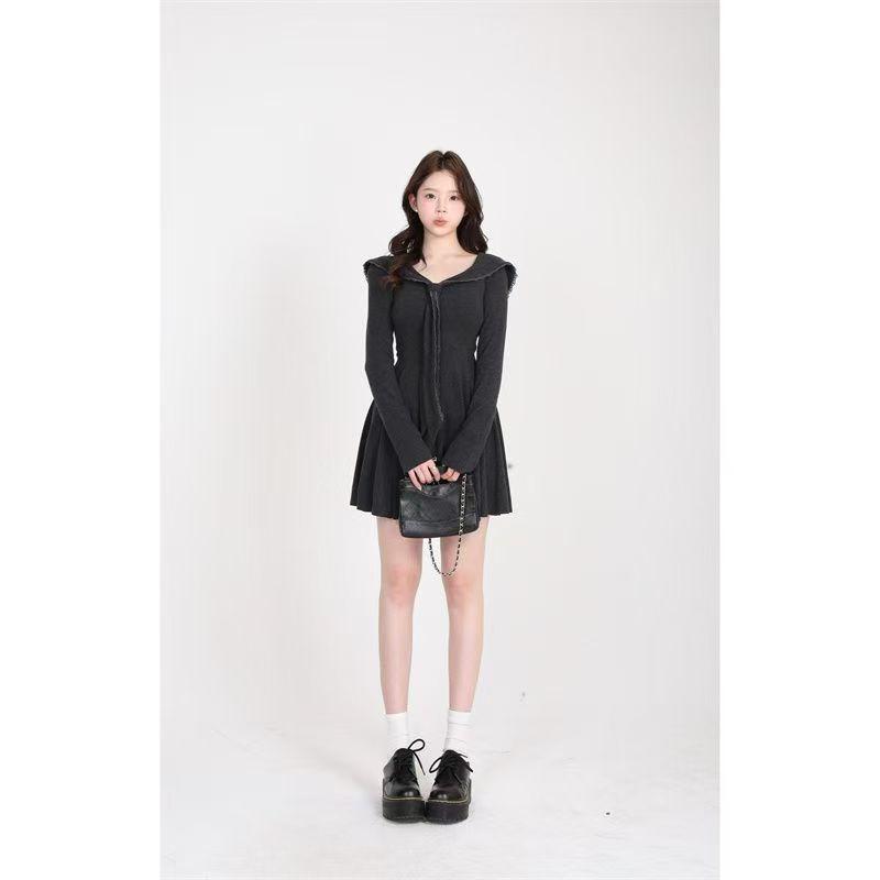

Spring/Summer 2025 Hooded Knitted Sweatshirt Dress - Plus Size A-Line Princess Style for Back-to-School Girls L 105-120 lbs