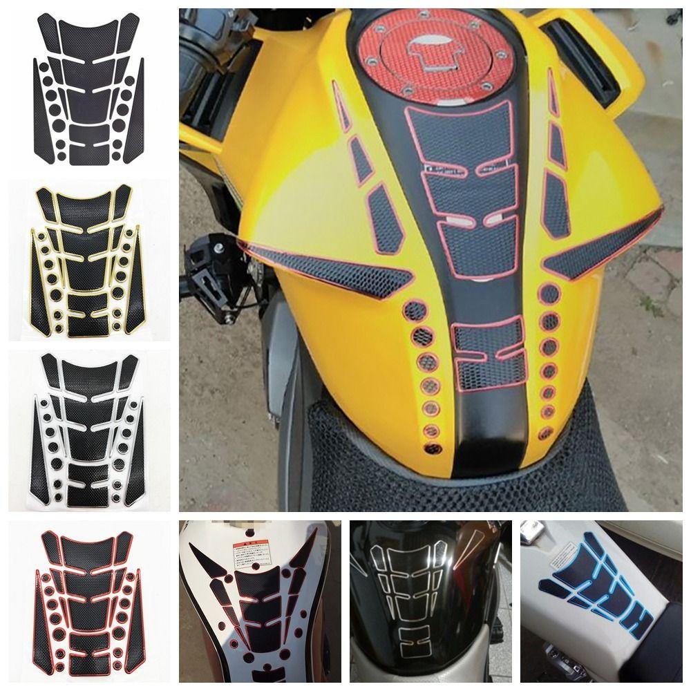 3D Fish Bone Decals Modification Accessories Motorcycle Fuel Tank Stickers Dots Multicolor Edge