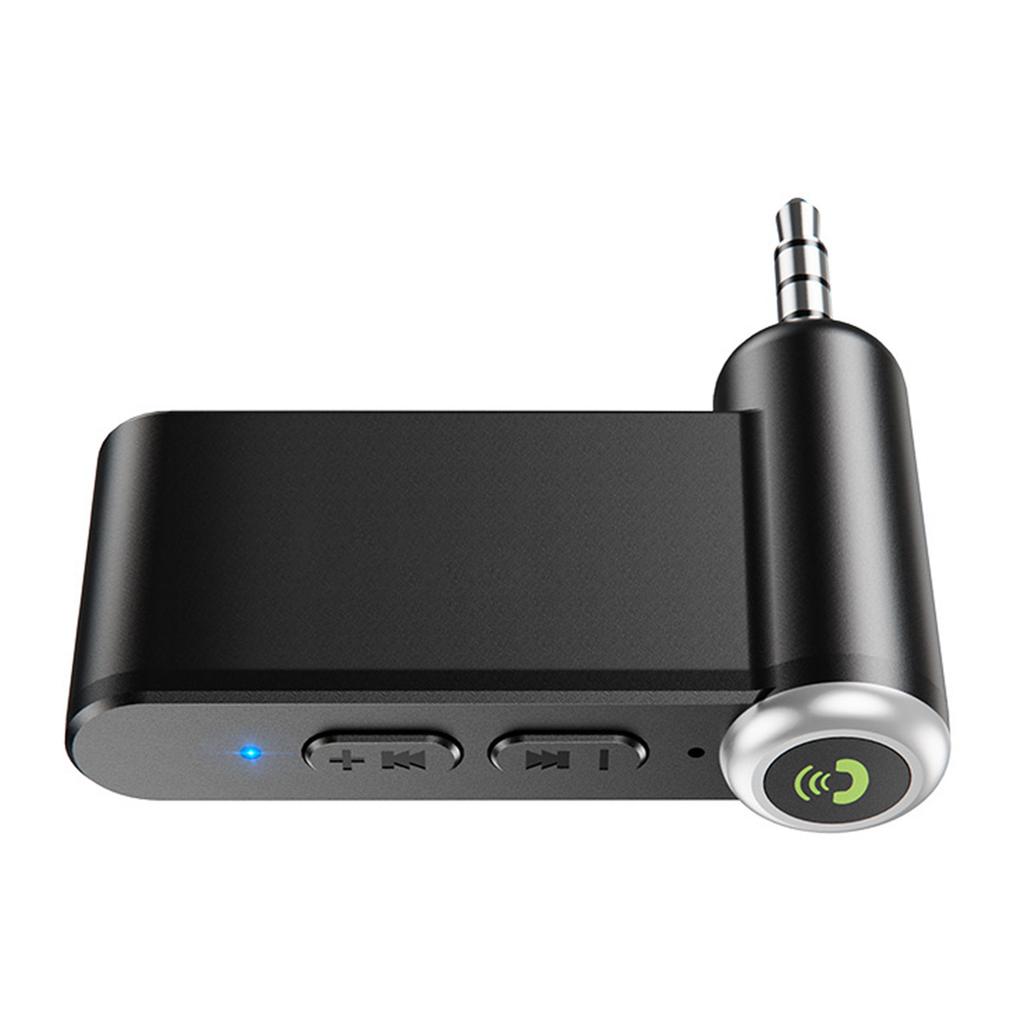 BT 5.0 Receiver Multifunction 3.5mm Plug Car Wireless AUX Adapter for Car Home Stereo Black