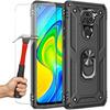 Protective Case - E.F.CONNECTION - For Redmi Note 9 - Silicone - Support Ring - Black