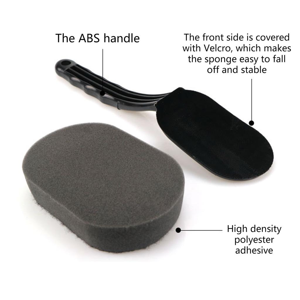 Tire Shine Applicator Tire Dressing Applicator Pad Tire Sponge Applicator Curved Tire Detail Sponge with Handle