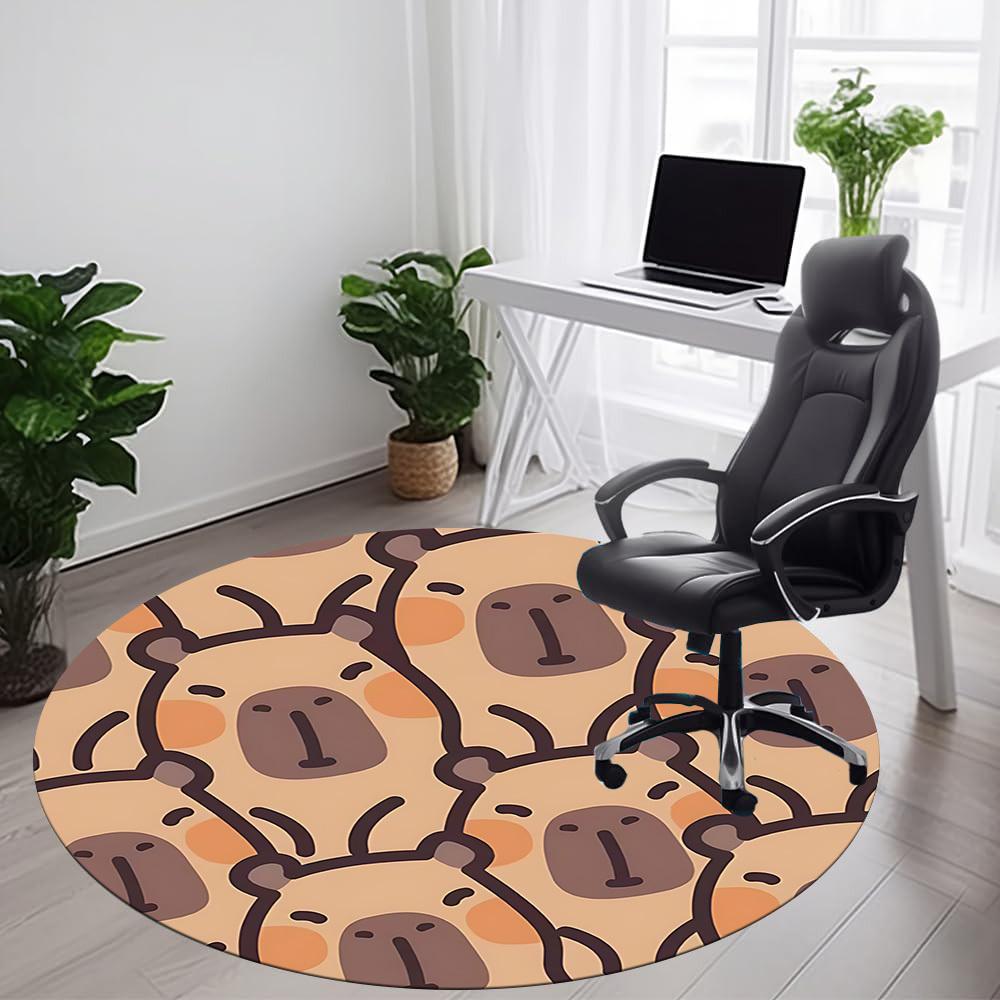 1PC Koala Pattern Office Round Area Rug,  Mat Suitable ForOffice, Under Office Chairs Bedroom Living Room Home Decor, Room Deco