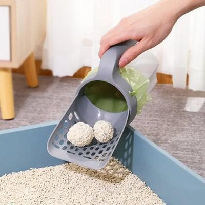 Cat Litter Scoop Integrated Detachable Deep Shovel Removable And Washable Cat Poop Scooper With Bag Cat Litter Scoop Bag Set