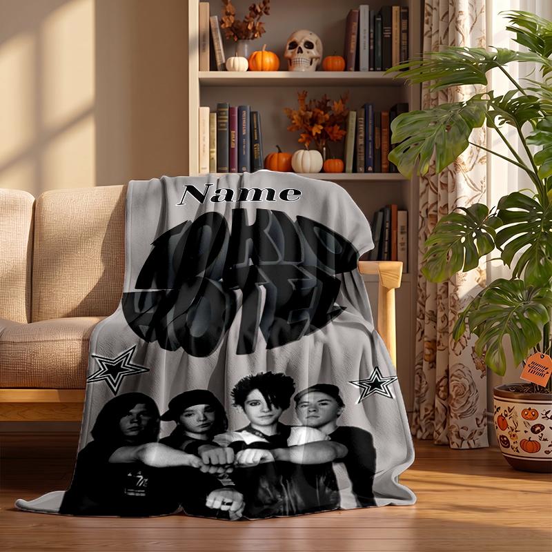 Tokio Hotel Custom Flannel Blankets Soft Warm Cozy Throws for Home Decor Holiday Gifts