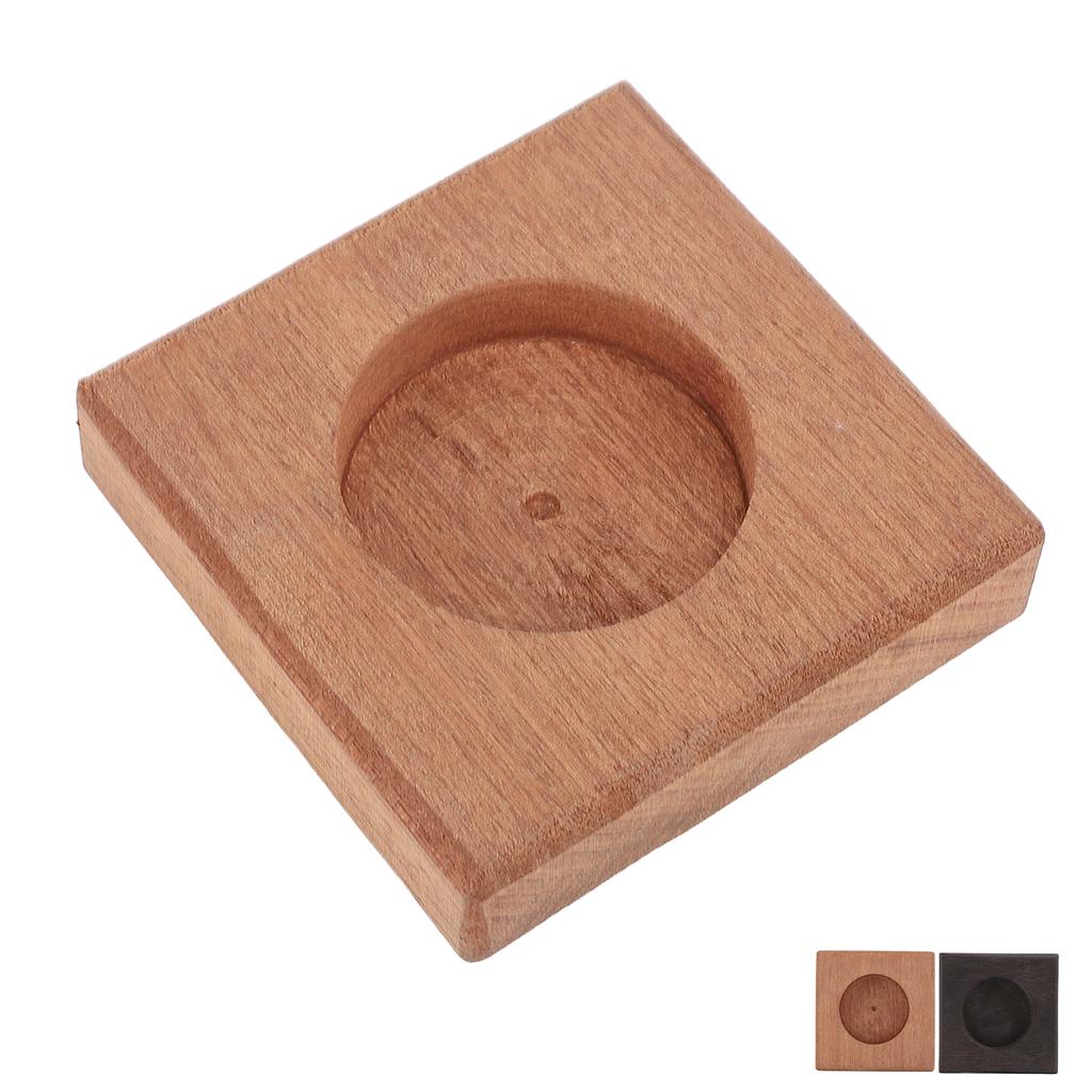 Wood Candle Holder Vintage Handmade Handheld Wooden Candlestick for Home Wedding Holiday Table Decor