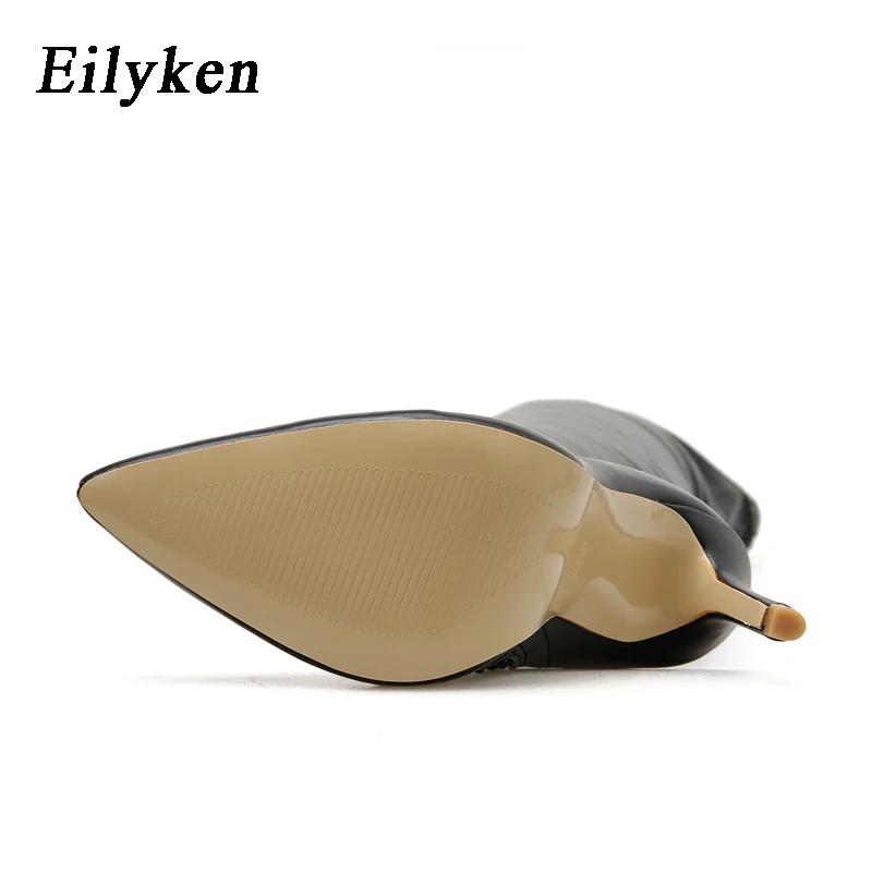 Fashion Eilyken Winter Over The Knee Women Stretch High Heel Slip On Shoes Pointed Toe Long Boots Botas De Mujer