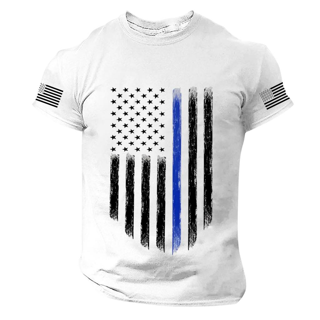 Men's Independence Day Printed Short Sleeve T-Shirt - Casual Fashion Top for Summer