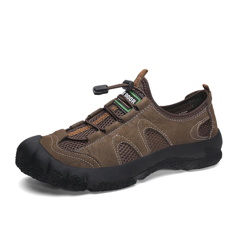 Handmade Genuine Leather Non-Slip Men Casual Shoes Leisure Walk Sneakers Comfort Design Man Hiking Shoe Lace-Up Driving Footwear
