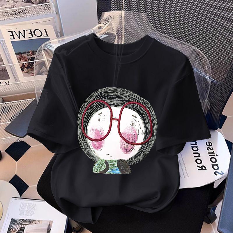 Girl's Cartoon 3D Printed Short Sleeved T-shirt Summer Cute Girl Sweet Top