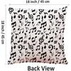 Decorative Square Throw Pillow Covers Music Musical Note Treble Clef Couch Sofa Bed Pillow Covers Cushion Cases 18x18 Inch