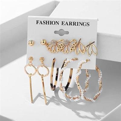 6 Pairs Combo Latest Stylish Design Metal Earrings for Women and Girls