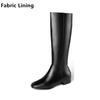 Fashion Winter PU Leather Women Knee High Boots Motorcycle Square Toe Zip Footwear Low Heels Female Riding Ladies Long Boats 2025 New