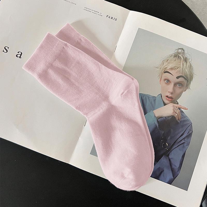 Women's Pure Cotton Breathable Mid-Calf Socks - Sweat-Absorbent, High Elastic, Anti-Pilling, Seamless, Postpartum Versatile Socks