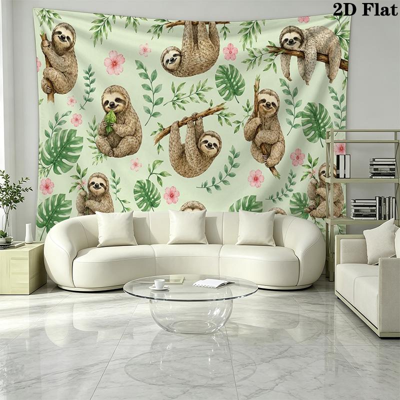 Sloths Wall Tapestry Aesthetic Wall Hanging Printed Fabric Blanket Decorative Tapestries for Bedroom Living Room Home Decor