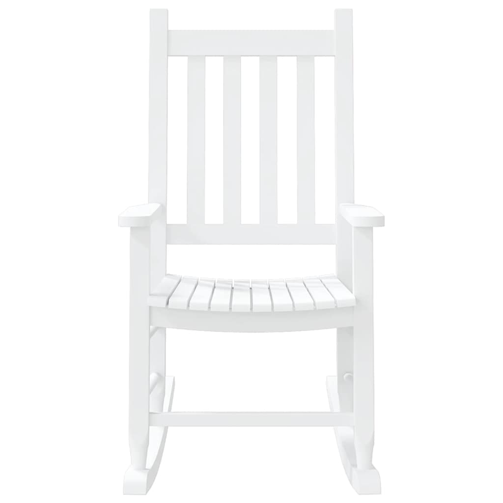 Kids Rocking Chair White Solid Poplar Wood