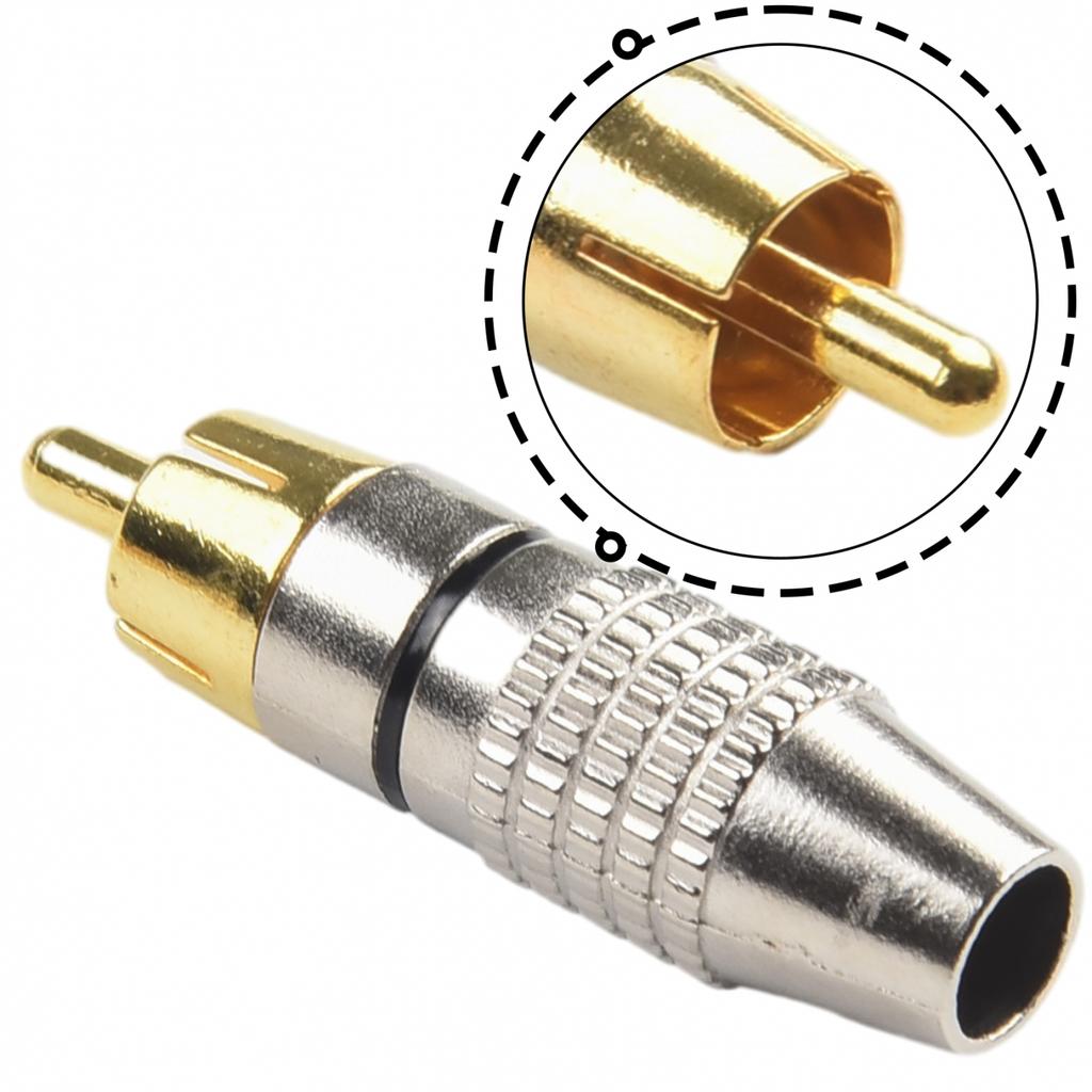 Speaker Wire Cable To Audio Male Connector Adapter Gold Plated 20pcs